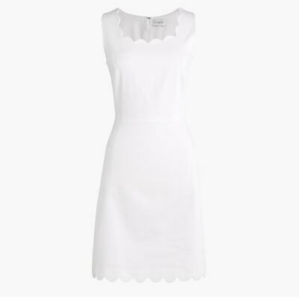 Scalloped J. Crew Factory Basketweave dress